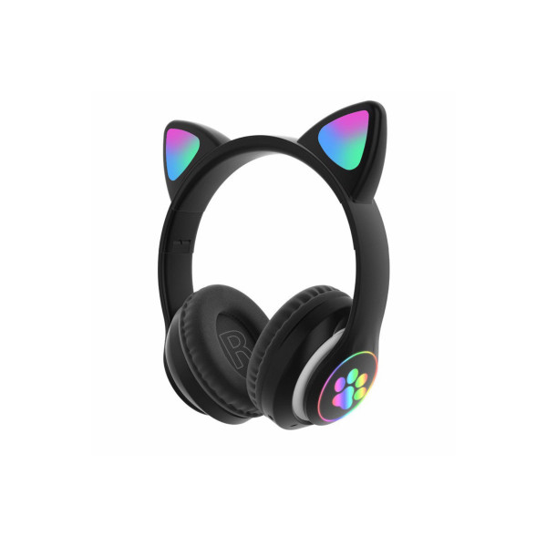 KABLOSUZ KEDİ KULAKLIK ŞARJLI LED IŞIKLI BLUETOOTH KULAKLIK AUX SD KART GİRİŞLİ STN-28