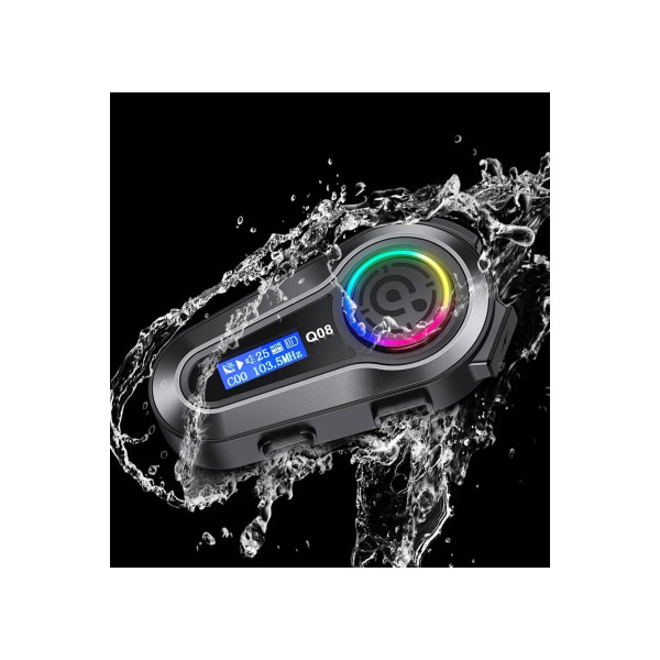 motosiklet kask kulaklık Bluetooth LCD ekran EQ ses efekti IPX6 su geçirmez Stereo FM radyo