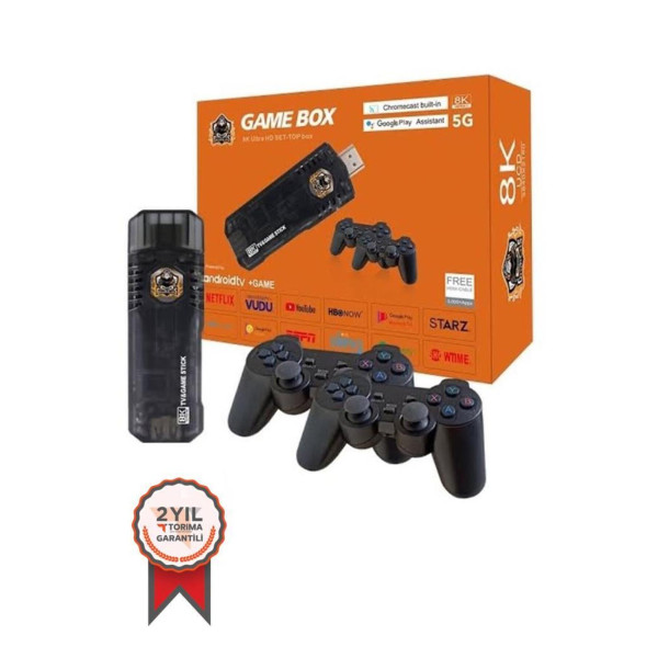 GC-06 5g 8K Ultra Hd 64 GB Tv Box + Game Box Android Tv + Oyun Konsolu Atari 2 in1