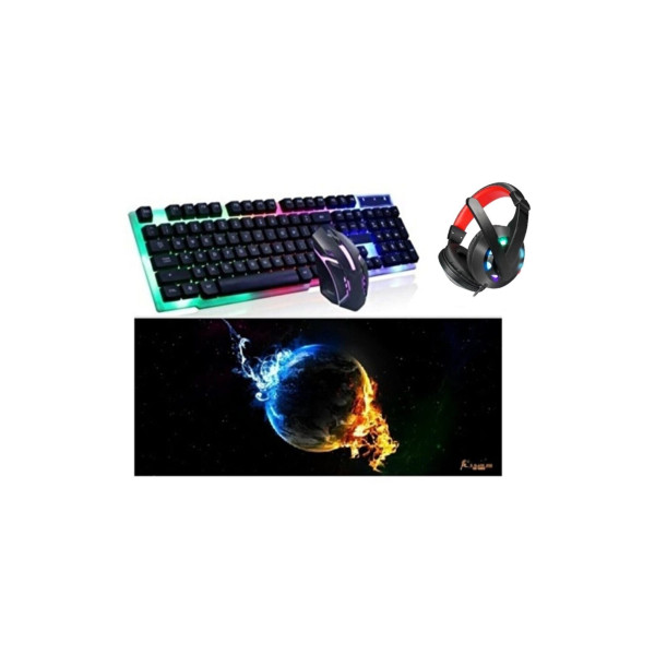 Işıklı Oyuncu Klavye Mouse Kulaklık 3'lü Set