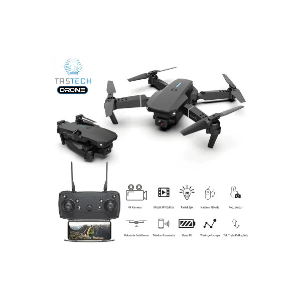 Hd Çift Kameralı Wifi Profesyonel Drone Led Işıklı Katlanabilir Drone Şarjlı Uzaktan Kumandalı