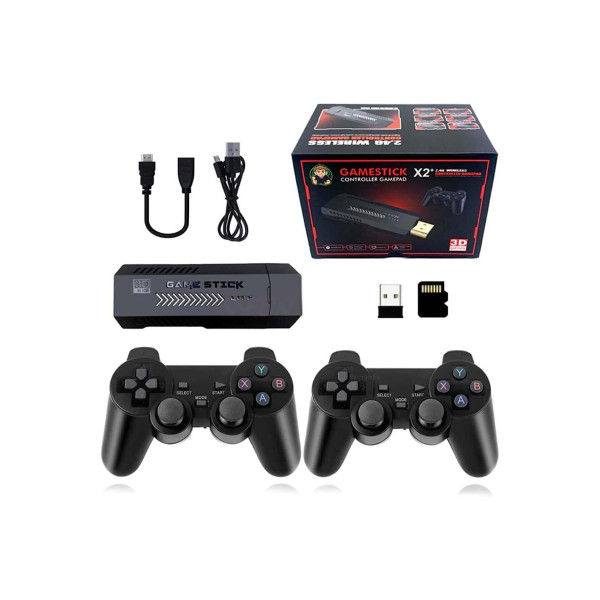 4K RETRO GAME STİCK 2 Kablosuz Kumandalı HDMI Çıkışlı 64GB VİDEO OYUN KONSOLU