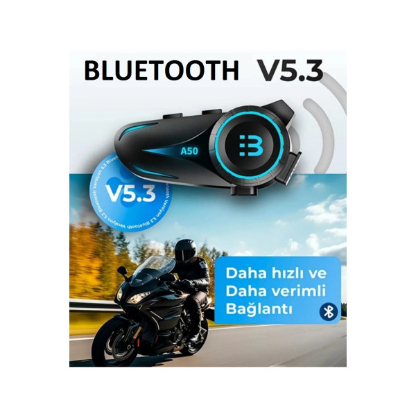 MOTORSİKLET BLUETOOTH 5.3 KULAKLIK RGB LED IŞIKLI İNTERCOM ÇİFT TELEFONA BAĞLANABİLEN İNTERKOM