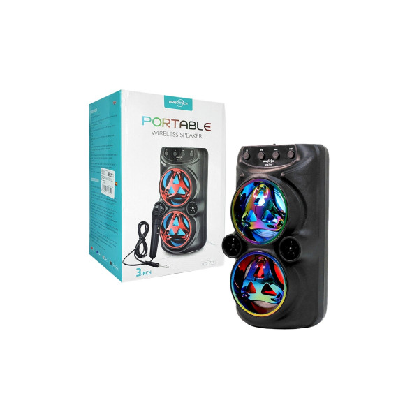 BLUETOOTH SPEAKER KABLOSUZ ŞARJLI HOPARLÖR LED IŞIKLI PARTY BOX MİKROFONLU SES BOMBASI