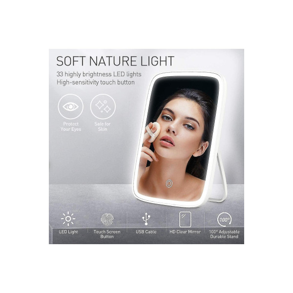 LED IŞIKLI MAKYAJ AYNASI ŞARJLI MASAÜSTÜ AYAKLI DOKUNMATİK MAKEUP MİRROR 3 MODE