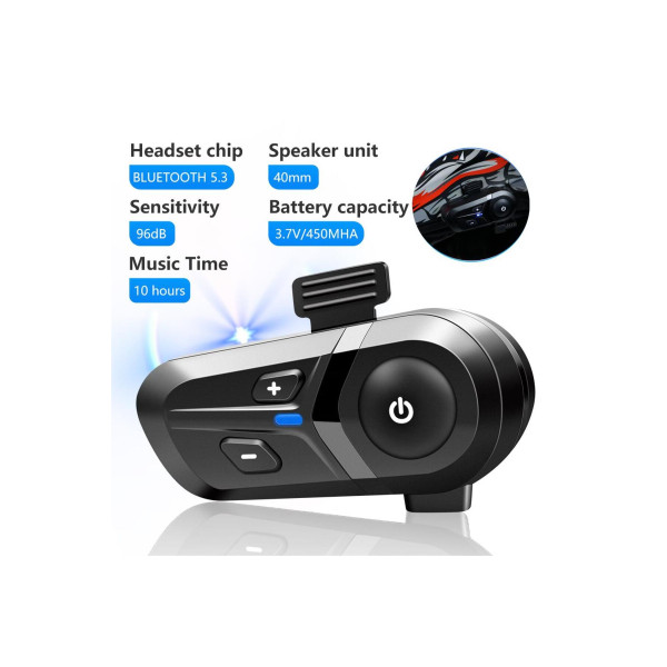 SU GEÇİRMEZ MOTORSİKLET BLUETOOTH KULAKLIK 2 TELEFONA BAĞLANABİLME BT5.3 MİKROFONLU KASK İNTERCOM