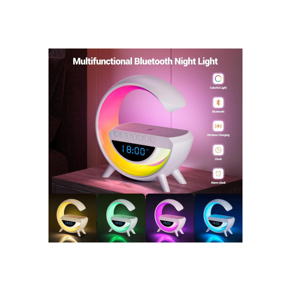 Bluetooth G Hoparlör Rgb Led Işıklı Speaker Alarm Saat Aux Usb Sd Kart Wireless Şarj