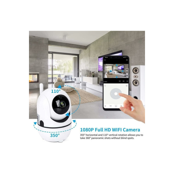 Full Hd 1080p Kamera Bebek Izleme Ve Güvenlik Kamerası Wifi 360 Derece Dönebilen Kamera