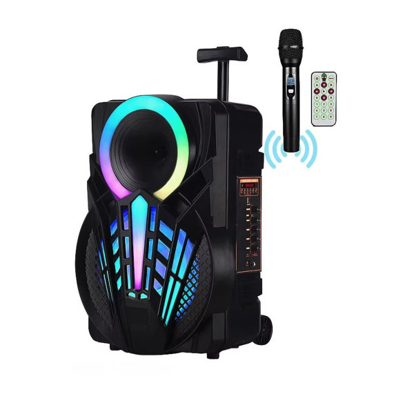 12 İNÇ KABLOSUZ MİKROFONLU BÜYÜK BOY TEKERLEKLİ HOPARLÖR BLUETOOTH SPEAKER