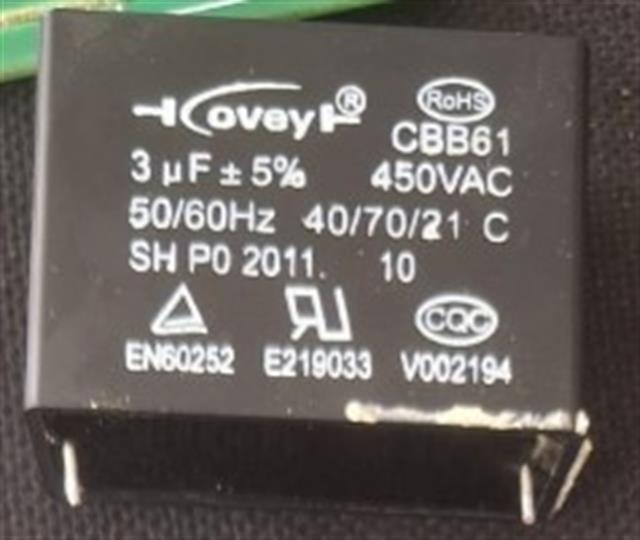 3µF 450VAC CBB61 Motor ve Fan Başlangıç Kondansatörü