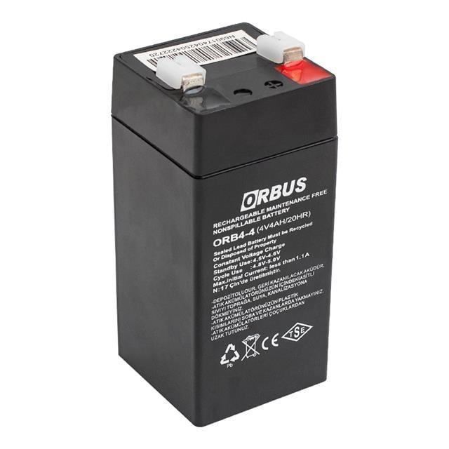 Orbus ORB4-4 4 Volt 4 Amper Dik Akü (45x45x100 Mm)