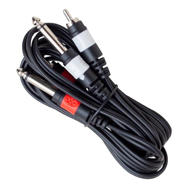Powermaster PM-4285 3 Metre 2 Rca + 2 Mono Gitar Jack Kablo 3 Metre