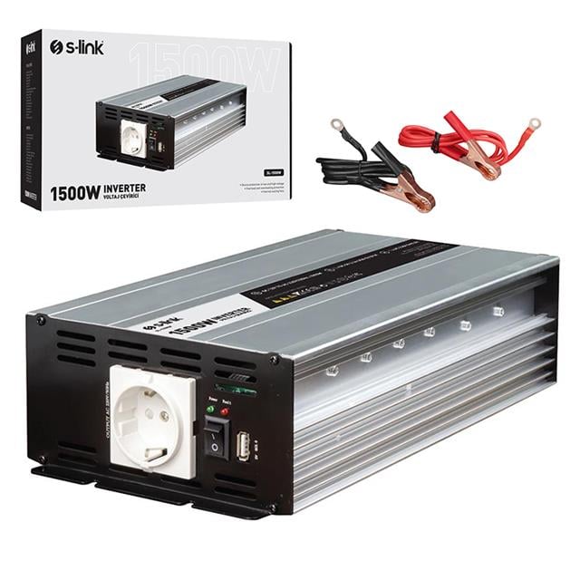 S-Link SL-1500W Dc12v-Ac230v 1500w İnverter