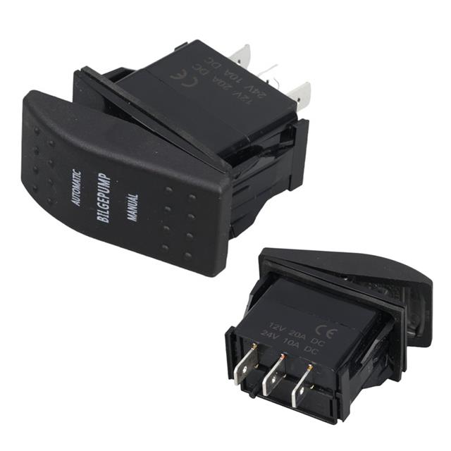 PowerMaster Sintine Pompa Sembollü Işıksız Yaylı 3 Pinli On-Off 12-24V Marin Switch