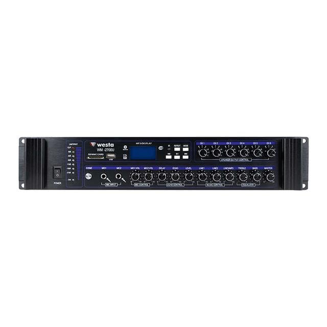 Westa WM-2700U 700W USB/BT/SD 6 Bölgeli Hat Trafolu Mikser Amfi - Anfi