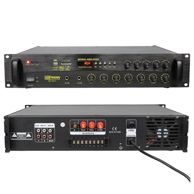 Bofmann BF-505T 500W USB/SD/Bluetooth Hat Trafolu 5 Bölgeli Mixer Amfi