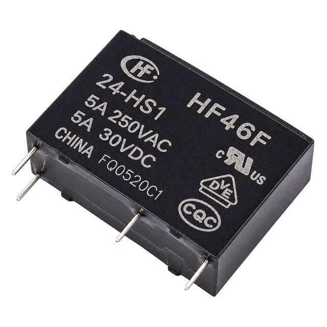 Hongfa HF46F 24-HS1 24V DC 5A Mini Güç Rölesi (4 Pin PCB Tipi)