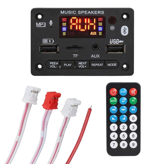 Magicvoice MV-17751 Bluetooth/USB/TF/AUX MP3 Dekoder Modül 5W+5W Stereo Amfili Dijital Ekranlı