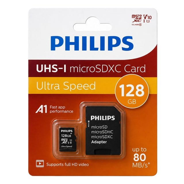 Philips FM12MP45B/00 128GB Class10 UHS-I U1 TF Adaptörlü Micro SDXC Hafıza Kartı