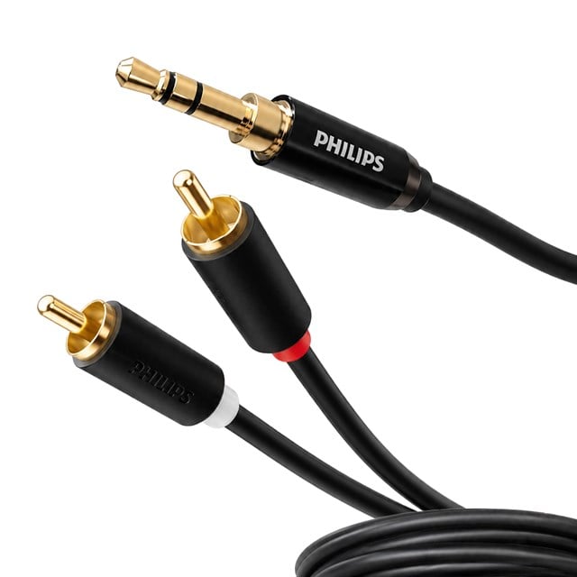 Philips SWR2121B/93 2 Metre 3.5mm Stereo 2 RCA AUX Ses Kablosu