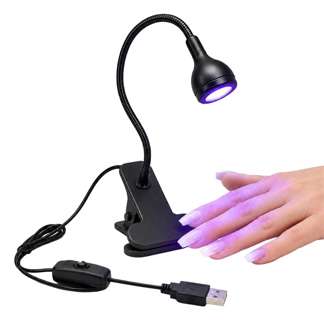 PowerMaster PM-20041 UV Protez Tırnak Yapıştırma Para Kontrol USB Masa Lambası Anahtarlı Siyah