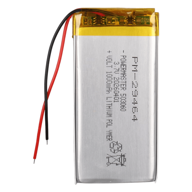 Powermaster PM-29464 3.7V 1.000mAh 503060 Soketsiz Lityum Polimer (Li-Po) Batarya Şarj Edilebilir Pil