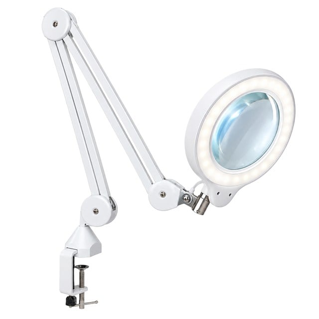 Powermaster PM-4300 Akrobat Masa Lambası Mercekli Büyüteç Dokunmatik Dimmerli LED Aydınlatmalı