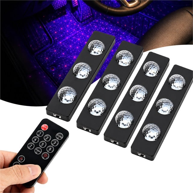 Sunup SN-22216 Araç Kabin İçi 7 Renk RGB Müzik Sensörlü Yıldız LED Ambiyans Aydınlatma Seti