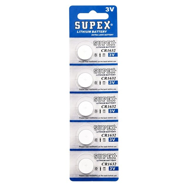Supex CR1632 3 Volt Lityum 1632 Düğme Pil (5'li Paket)